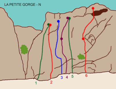 Topo d'escalade dans les gorges du Todra, petite gorge.
