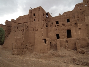 Maison au ksar Tamnougalt, sud du Maroc.