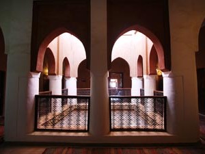 Courtyard of the Kasbah hotel Tomboctou in Tinghir