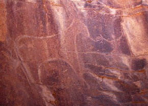 Gravat rupestre a la vall de Tamanart, Anti-Atlas, Marroc.